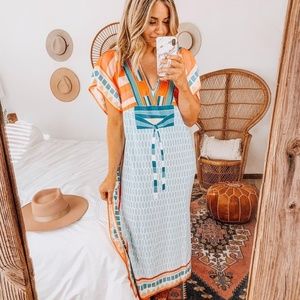 Amazon Multicolor Maxi Dress / Beach Cover Up / Kimono NWOT